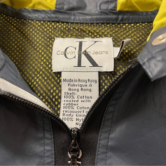 Vintage Streetwear Calvin Klein Jeans 1/2 Zip Pullover Raincoat Navy Black - M - Picture 8 of 14